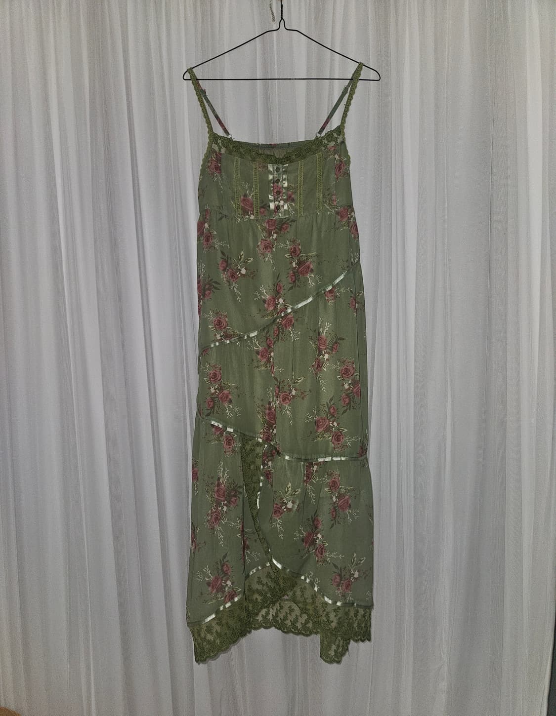 빈티지 로즈 그린가든 원피스 모리걸 히메갸루 페어리 그런지 니혼진 상품이미지1