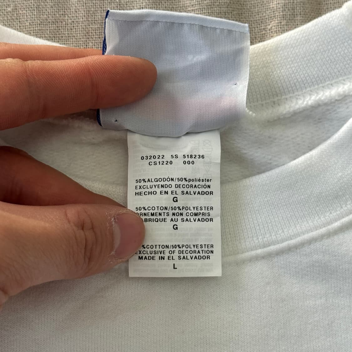 챔피온 브룩클린 화이트 기모 맨투맨 L 상품이미지5