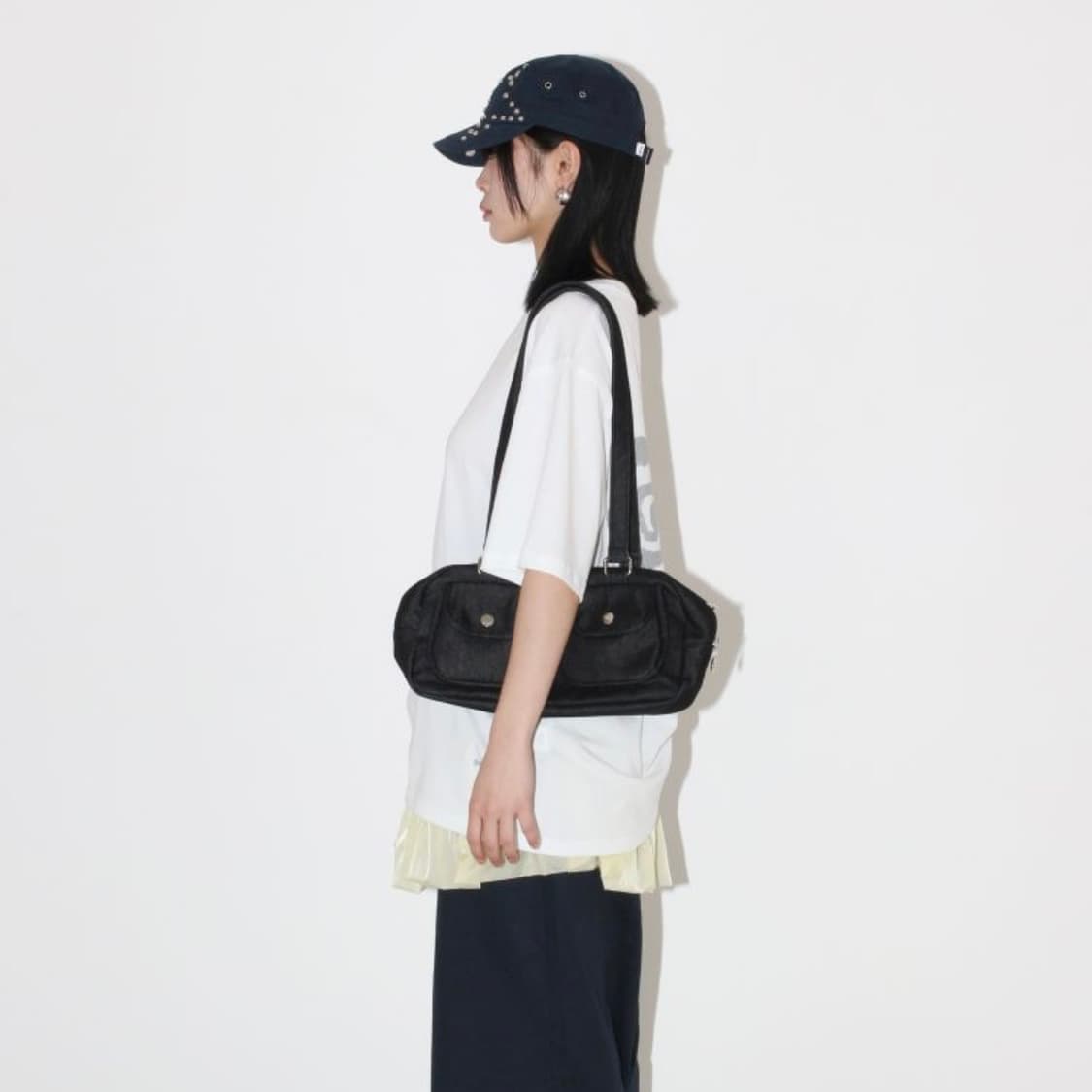 큘 포켓 백 (black denim) 상품이미지5