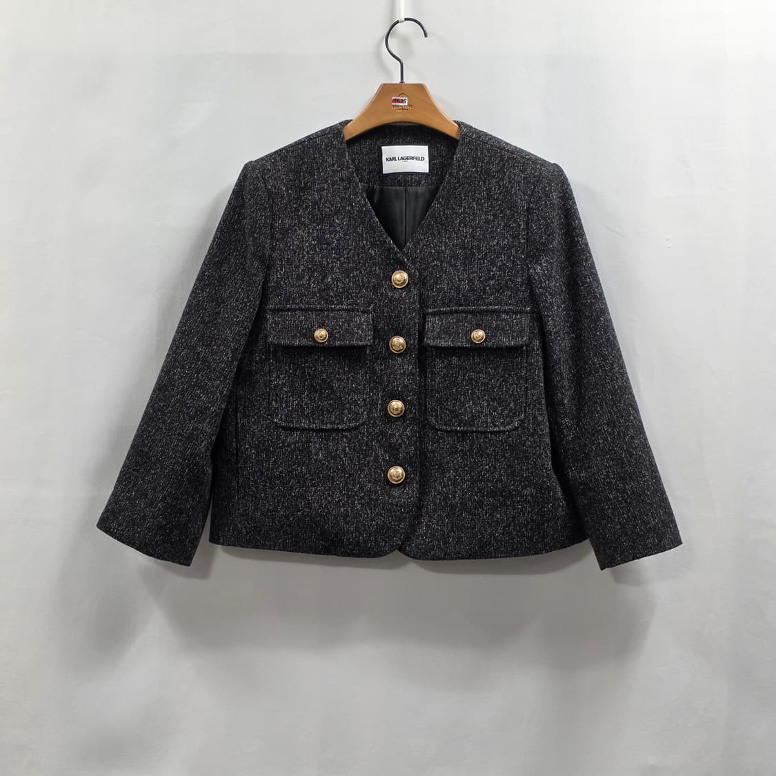 1635 [칼 라거펠트] 트위드 금장 버튼 자켓 55 상품이미지1
