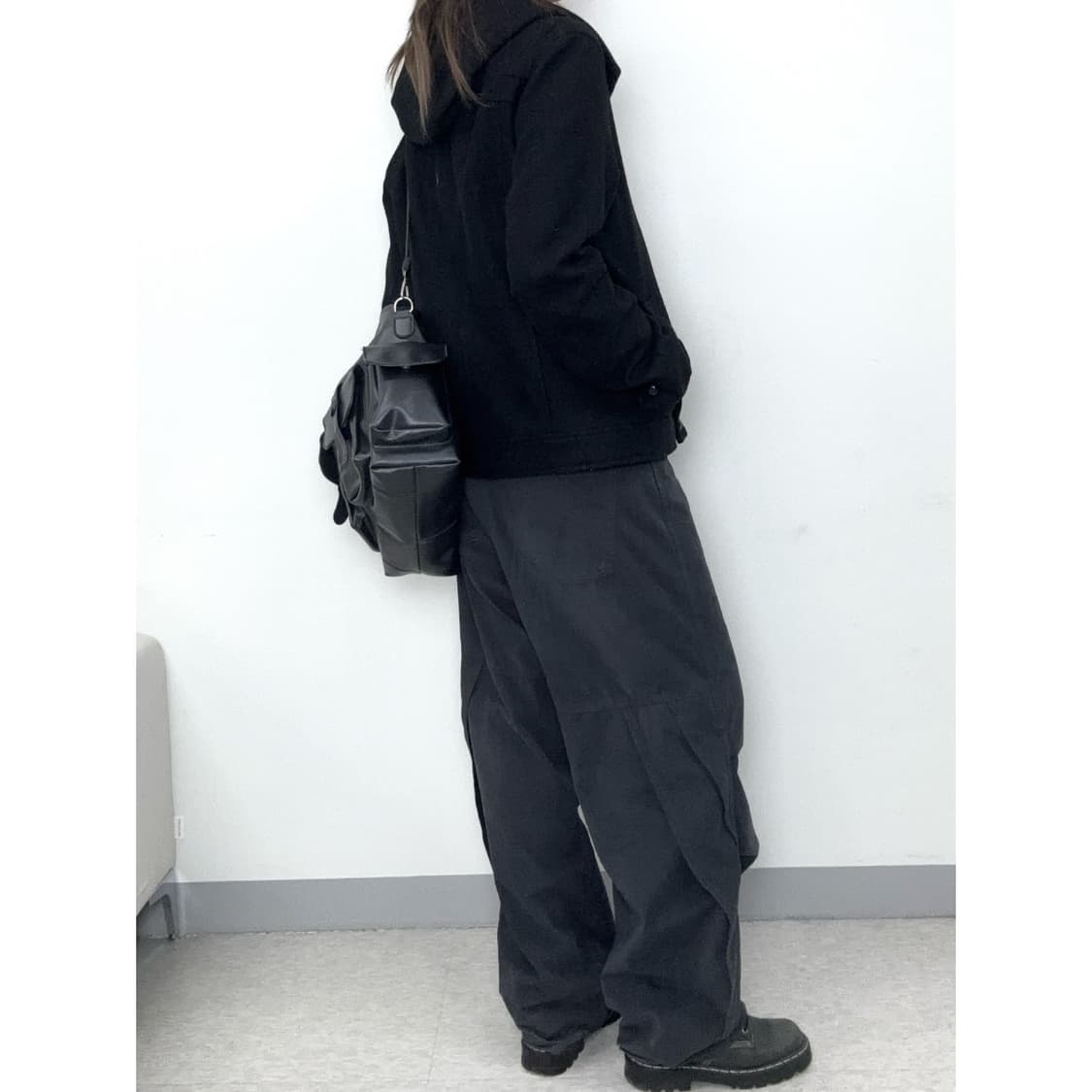 빈티지 블랙 하이넥 울 자켓 상품이미지4