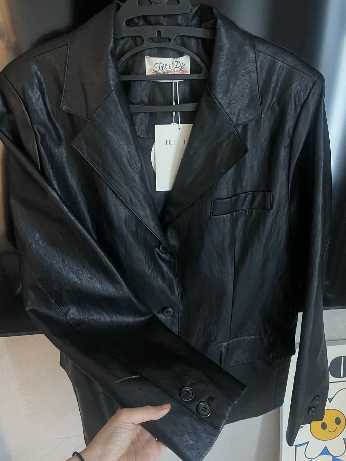틸아이다이 블랙 레더 자켓 FREE 상품이미지8