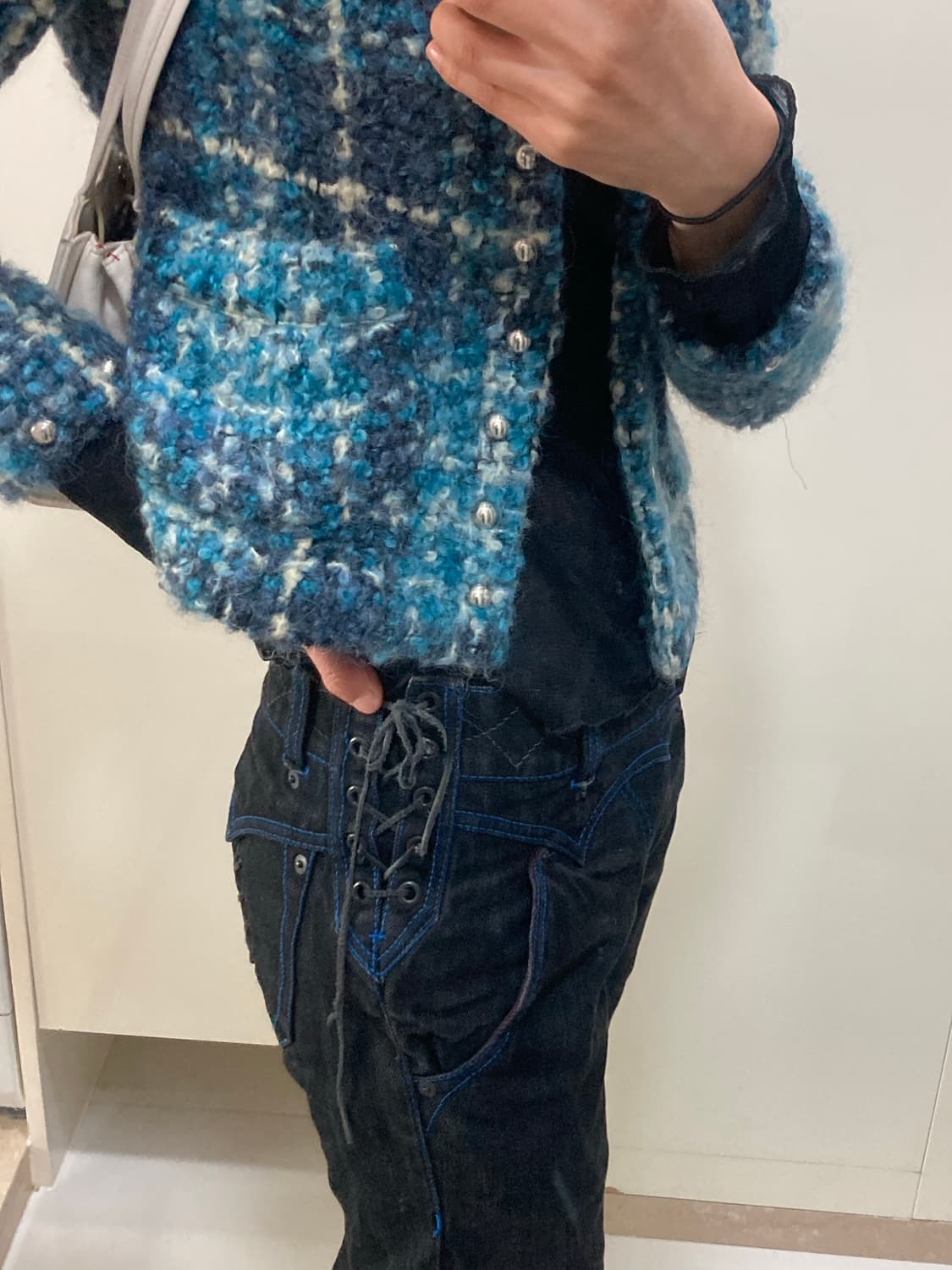 💙희귀컬러💙스터드트위드자켓 상품이미지3