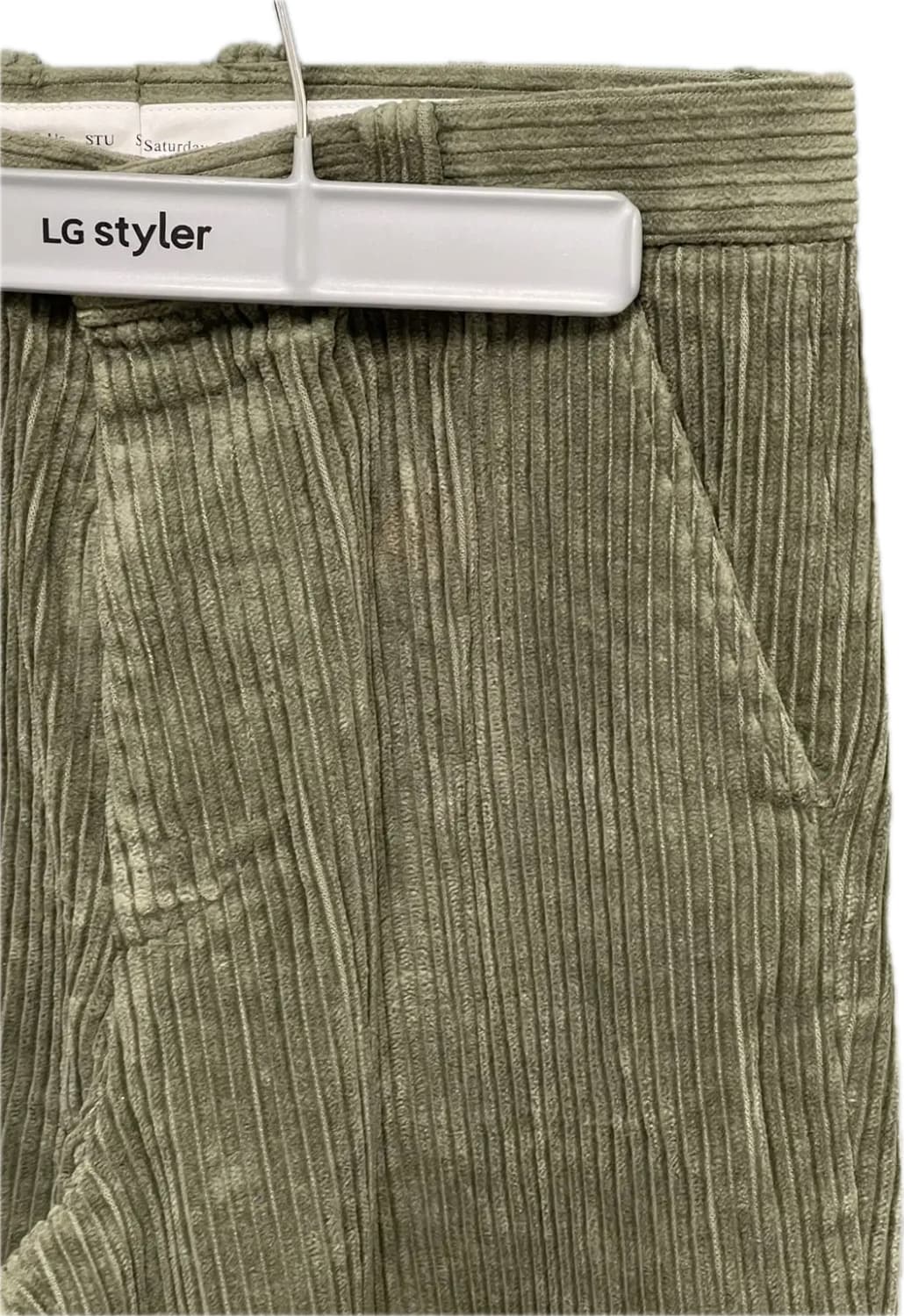 [S] STU 21FW 엠브로이더드 코듀로이 팬츠 카키 상품이미지3