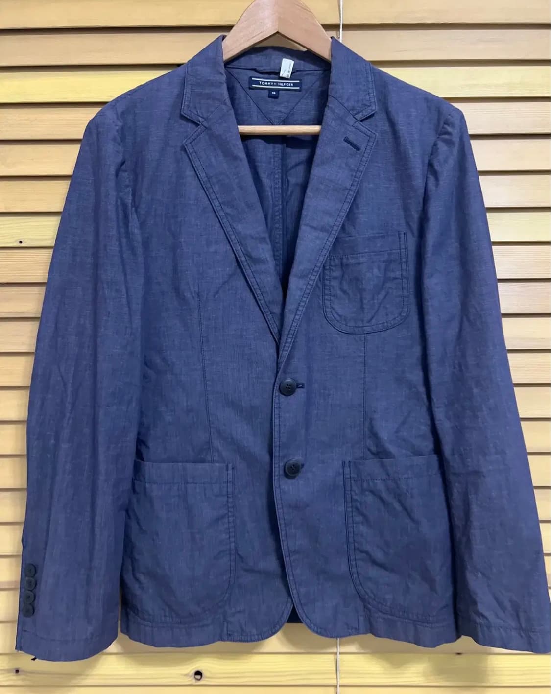 타미힐피거 남성 네이비 코튼자켓 46 상품이미지2