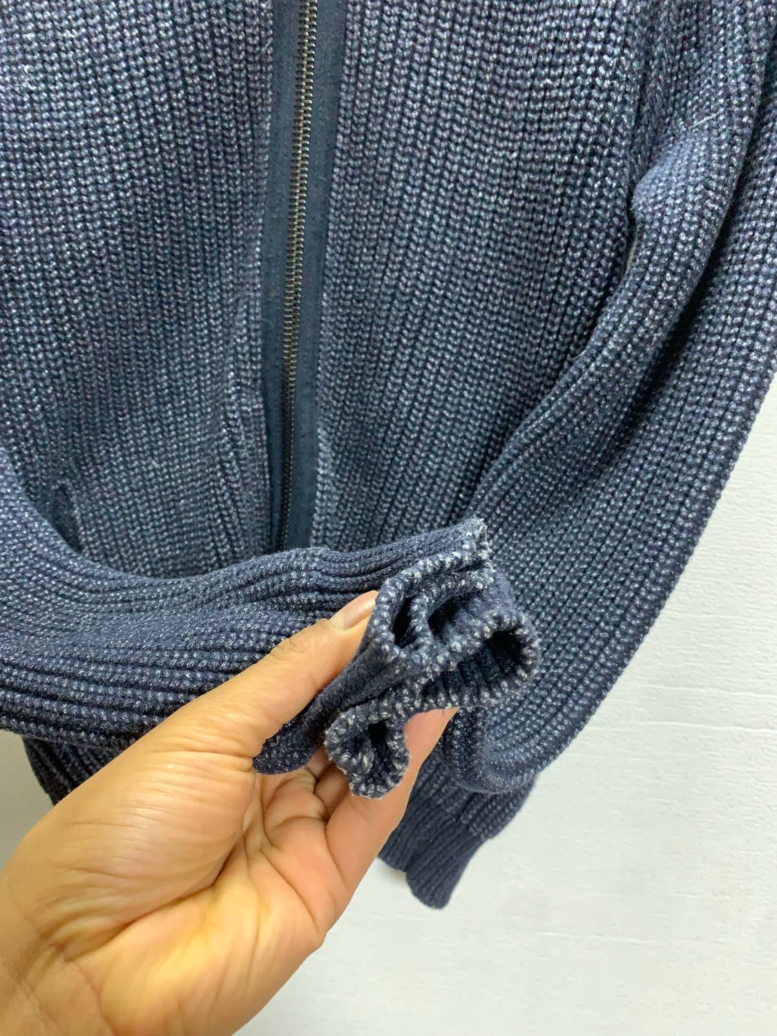 랑방 니트 집업 가디건 네이비 상품이미지8