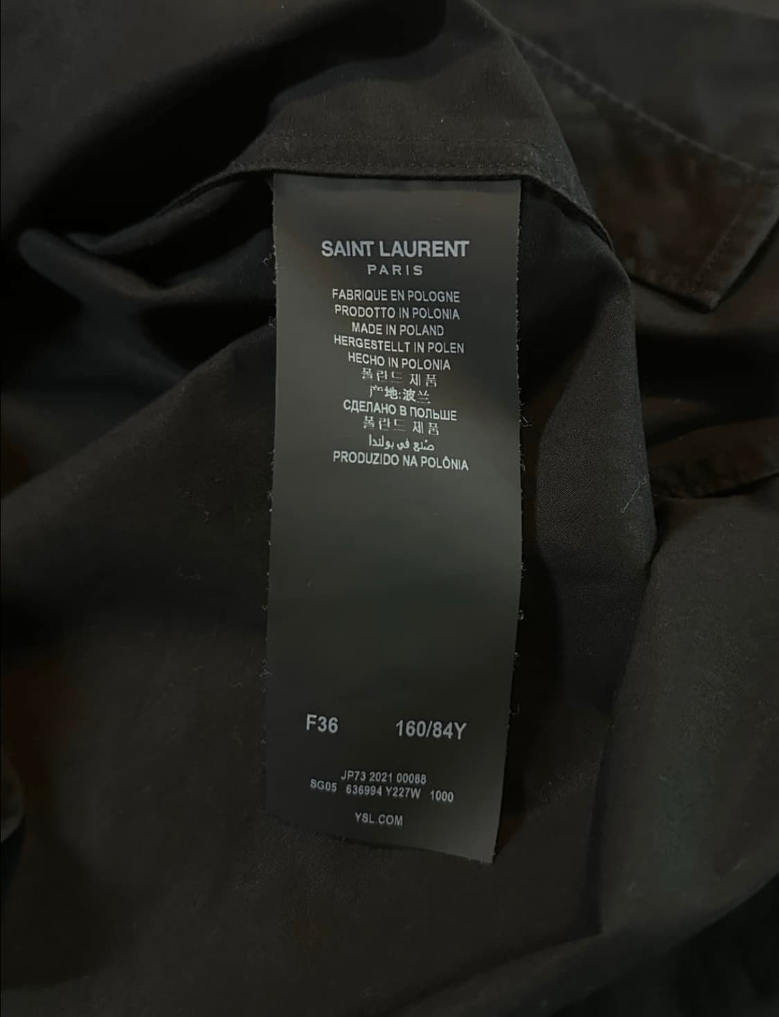 생로랑 SAINT LAURENT 코튼 셔츠 블랙 F36 상품이미지6