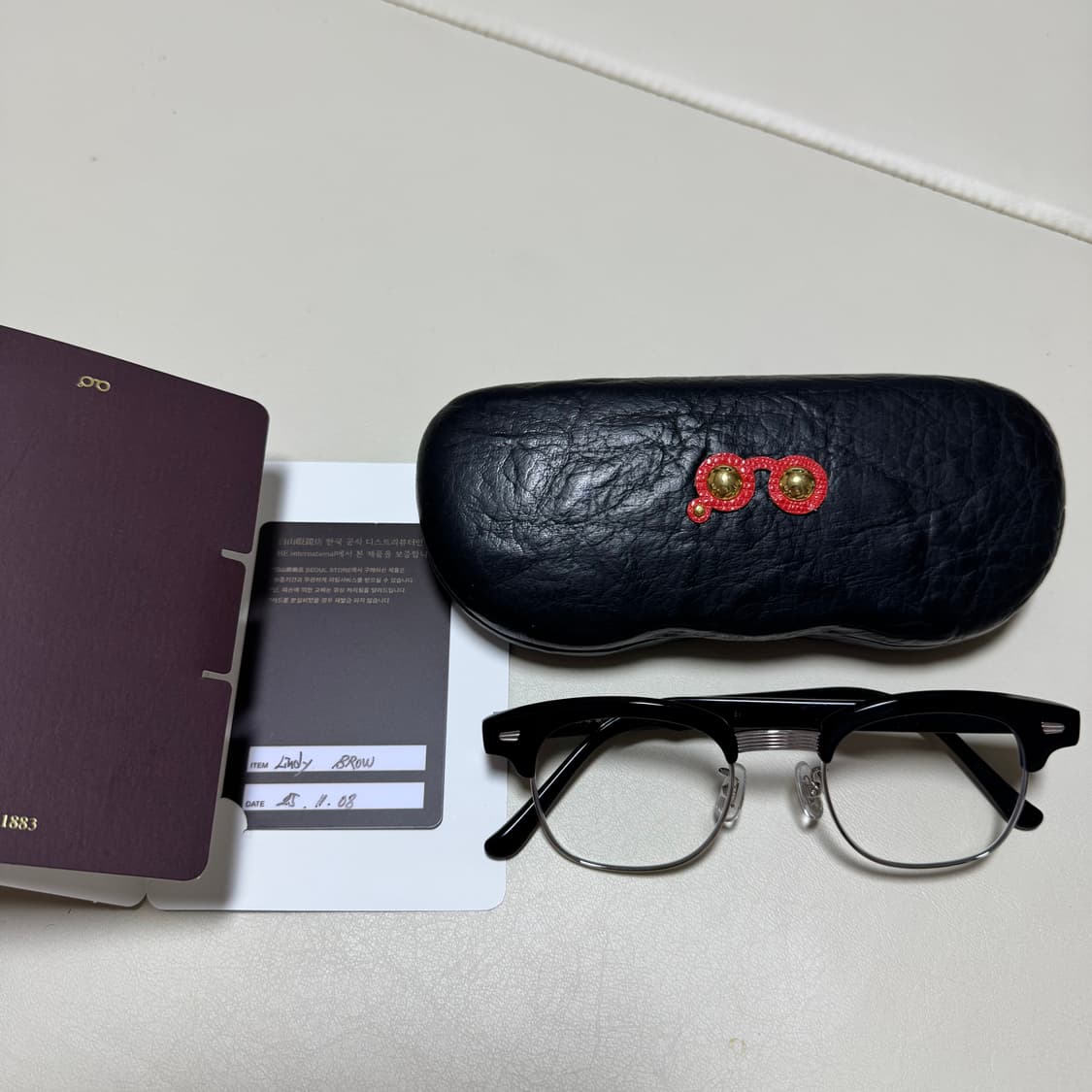 백산안경 린디브로우 블랙실버  47사이즈 하쿠산메가네 상품이미지2