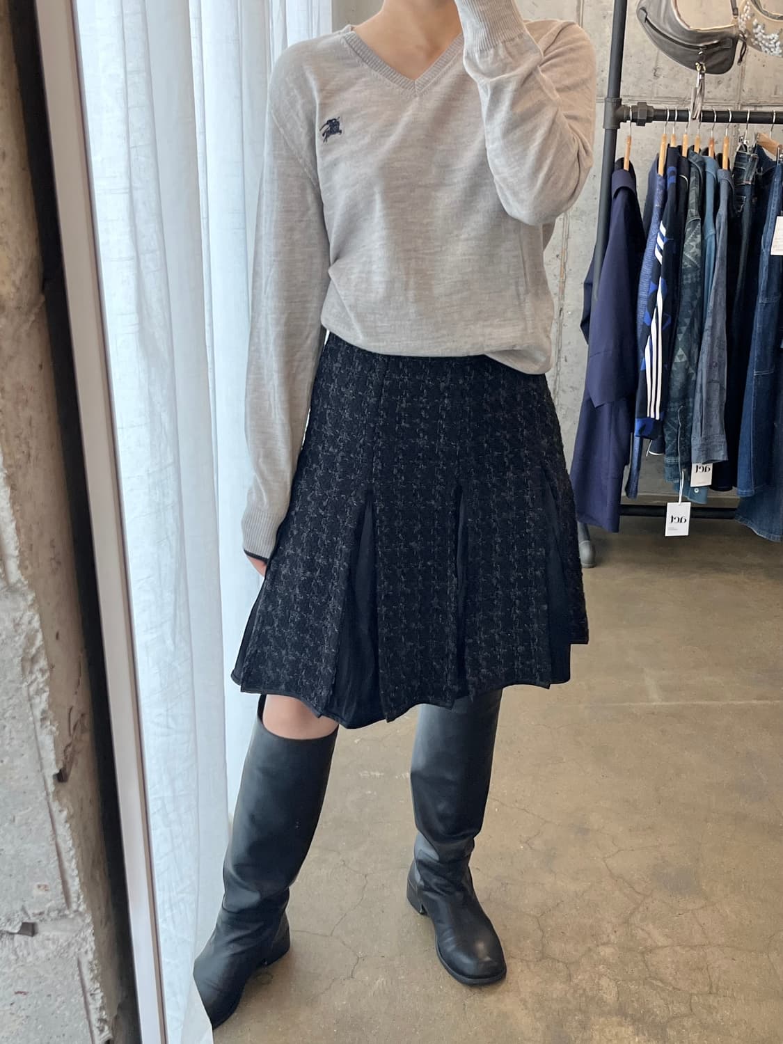 00s BLUMARINE 블루마린 트위드 실크 스커트 상품이미지3