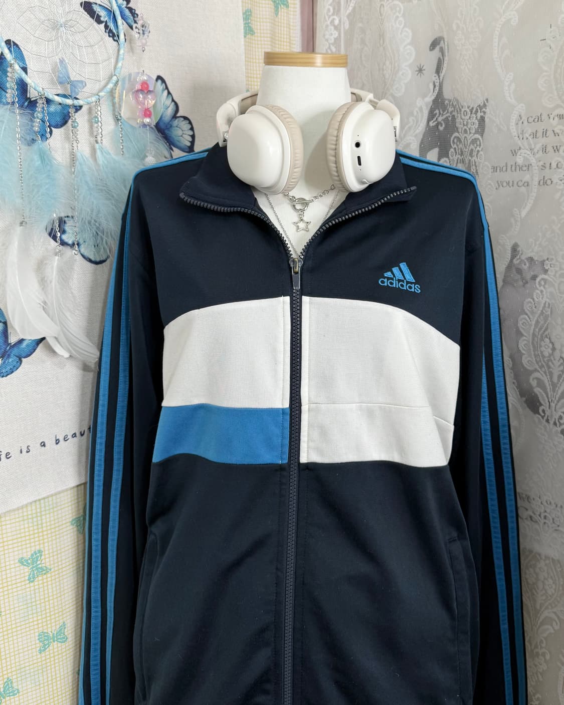 아디다스 네이비 & 블루 오버핏 져지 상품이미지5