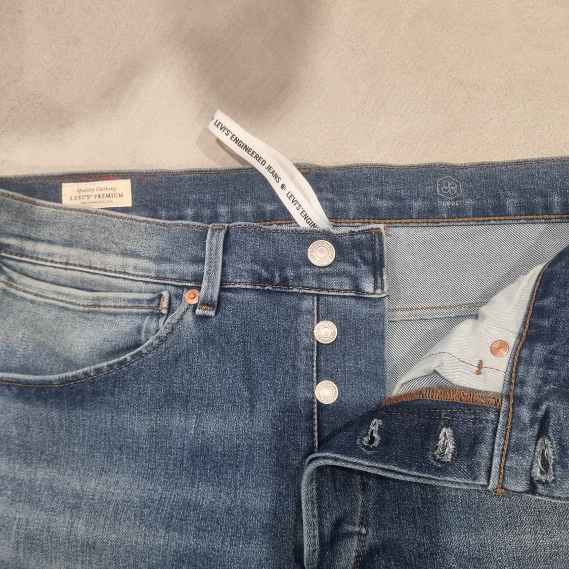 새제품 일본 리바이스 엔지니어드진 LEJ502 블랭크탭 로얄사이즈 34 상품이미지3