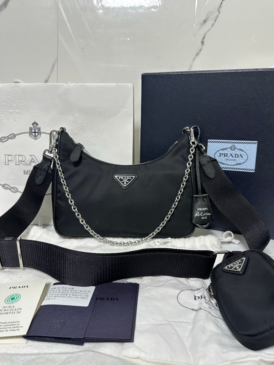 [SA급 정품] 프라다 리나일론 체인 호보백 상품이미지2