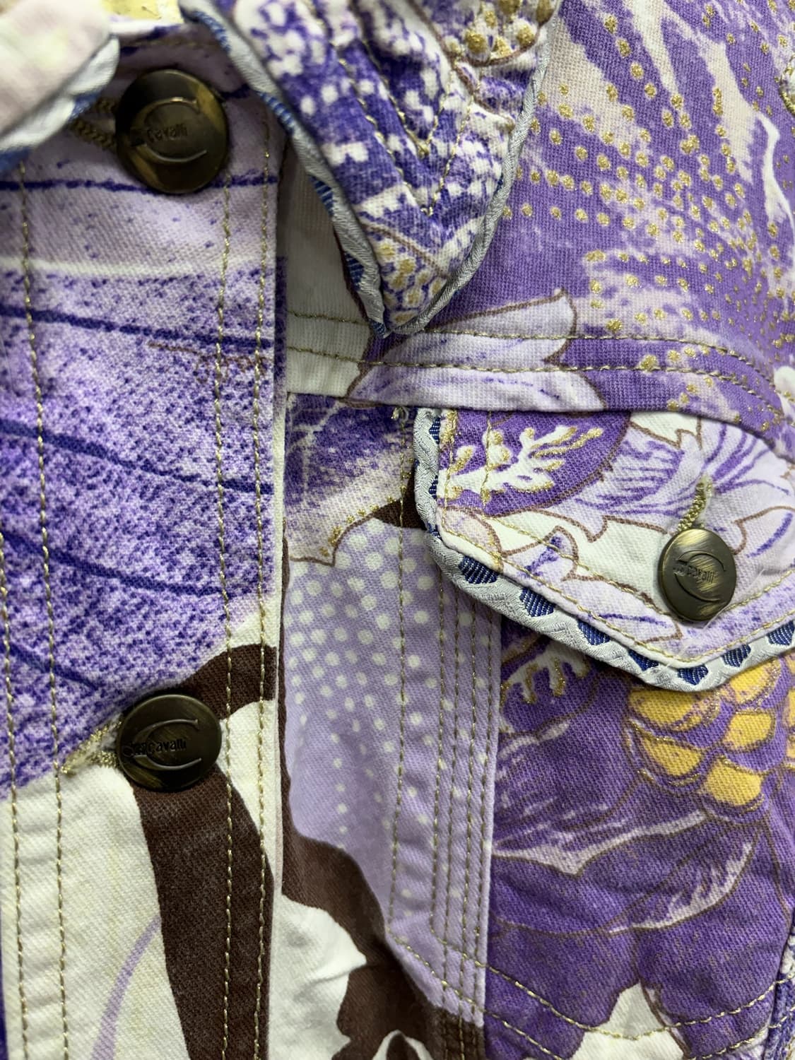 저스트 카발리 플로럴 데님 자켓 상품이미지4