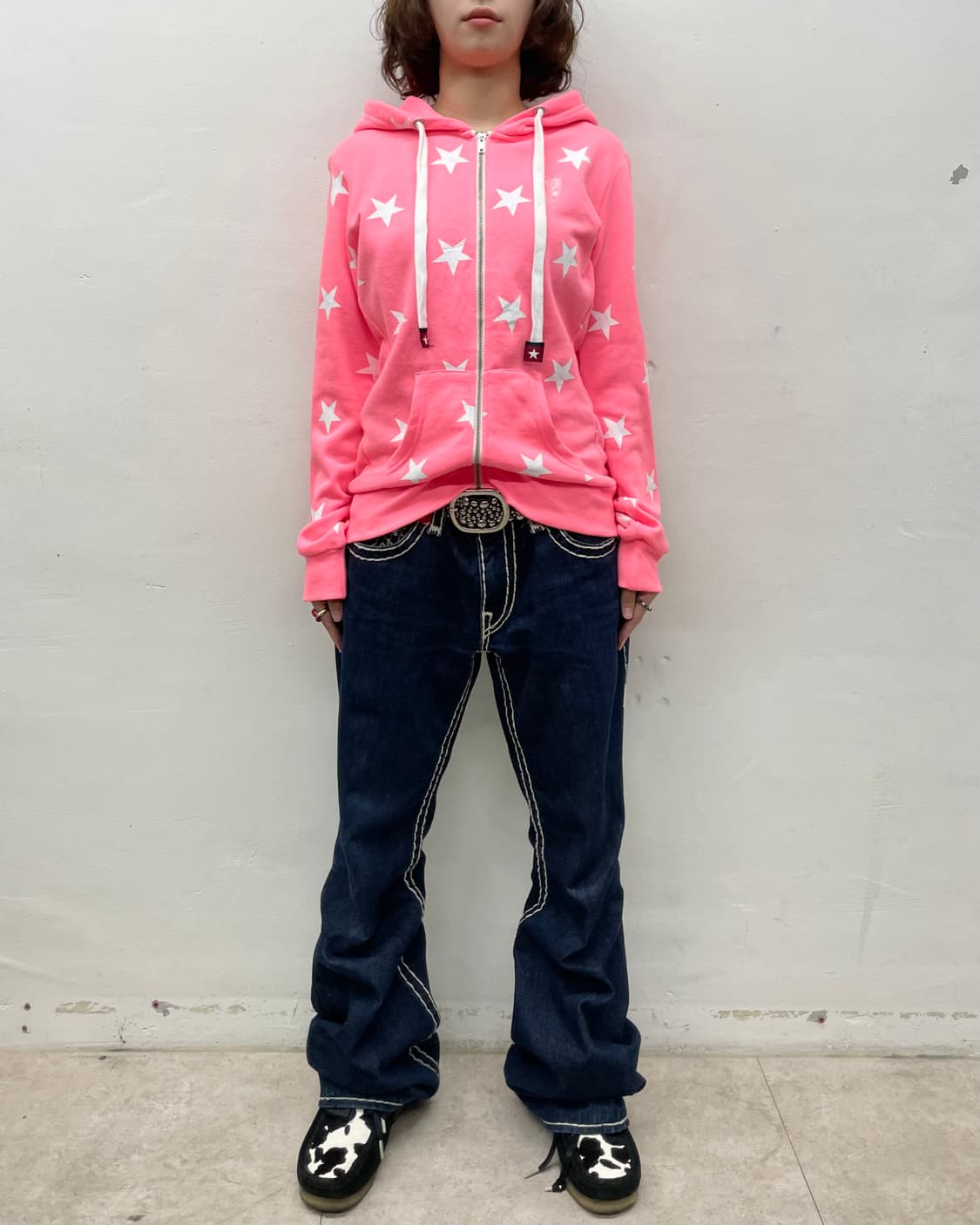 White Star Pink Hoodie Zip-Up 상품이미지4
