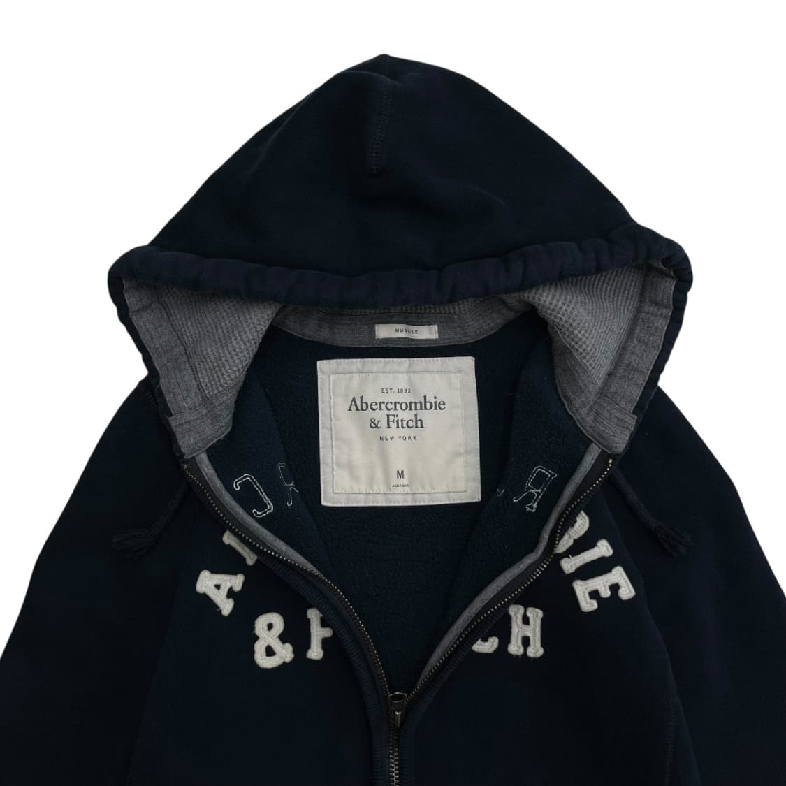 아베크롬비 센터로고 네이비 후드집업 M 상품이미지5