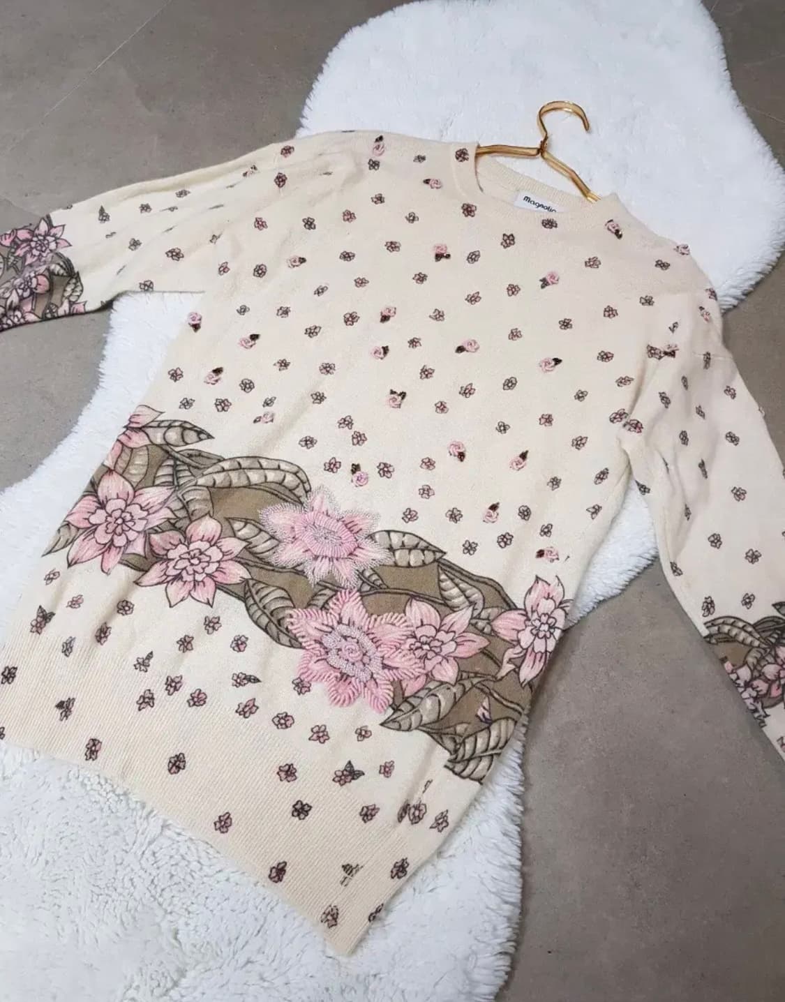 magnolia니트. 일본. 앙고라 자수 비즈 66 상품이미지1