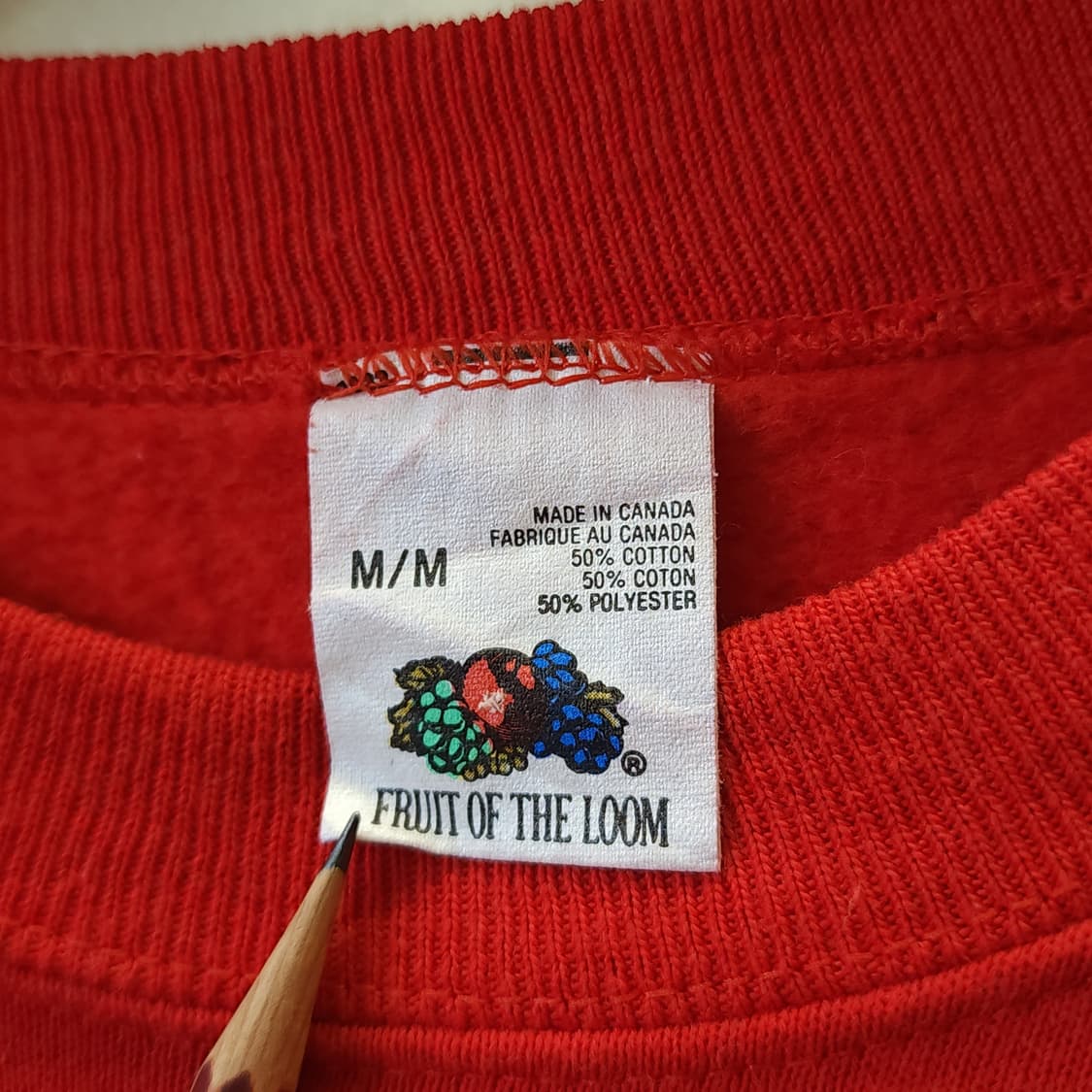 90s 프룻오브더룸 빈티지 스웻셔츠 플레인 스웻셔츠 레드 m 상품이미지4