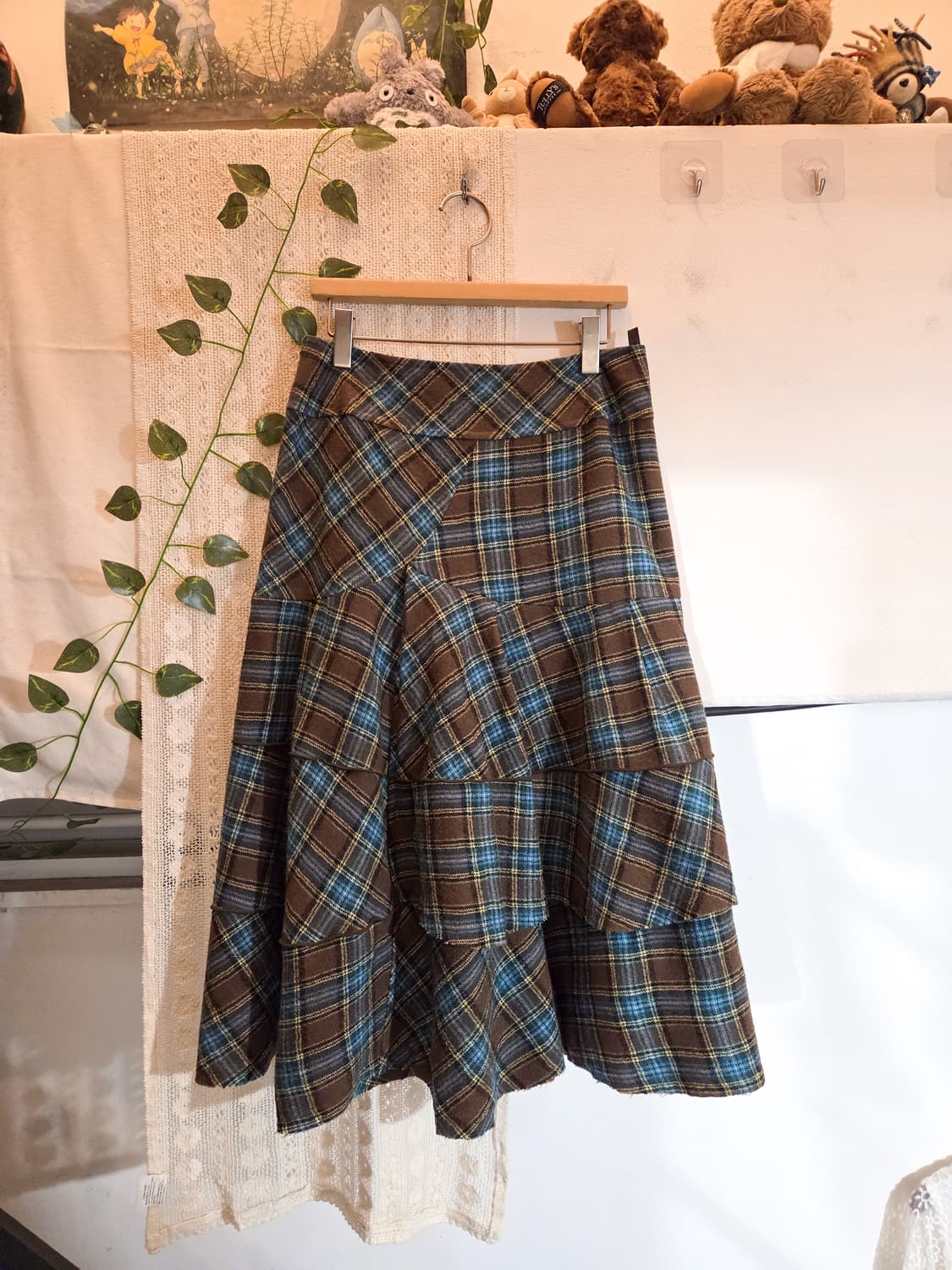 민트초코 울 스커트 상품이미지1