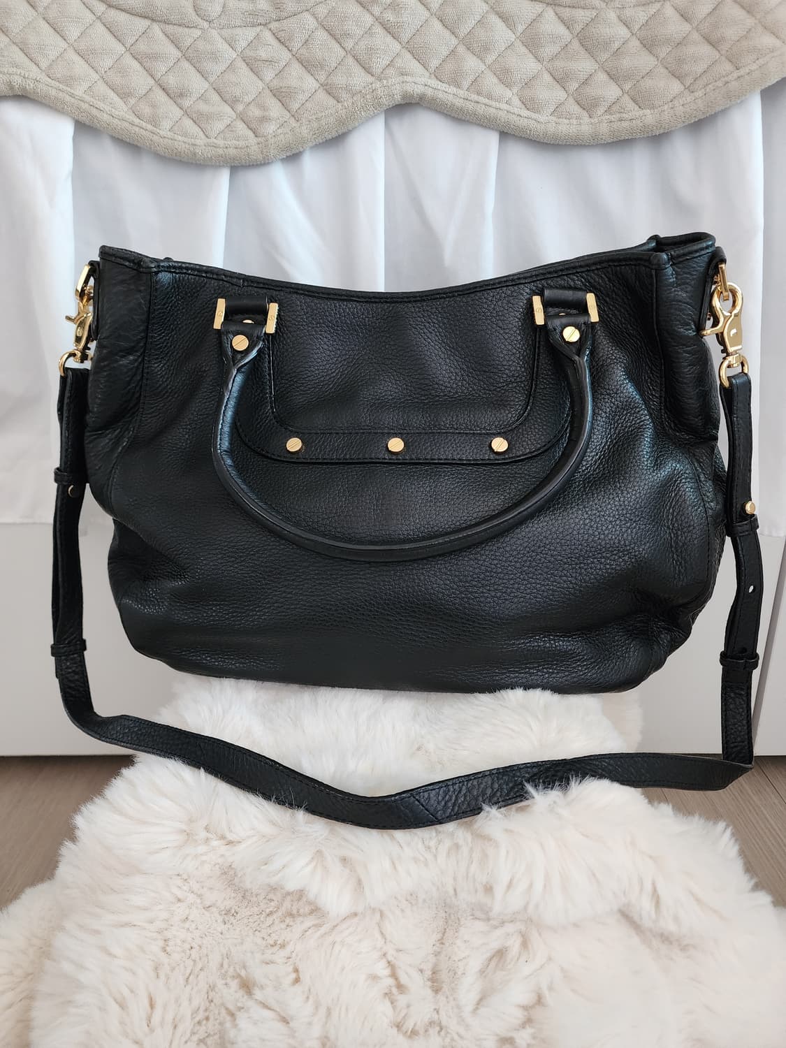 토리버치 블랙 레더 토트백 숄더백 상품이미지3