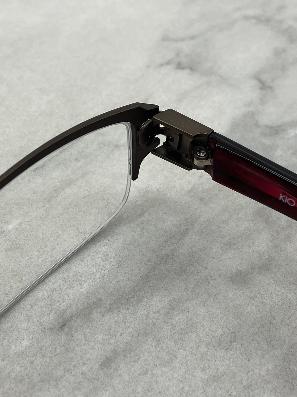 키오 야마토 KIO YAMATO 브론즈 스틸 스퀘어 반무테 안경 상품이미지3