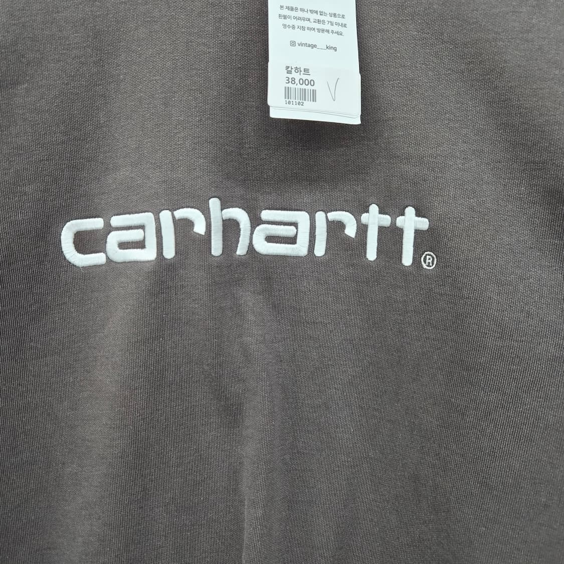 칼하트 브라운 로고 맨투맨 여성 S 상품이미지3