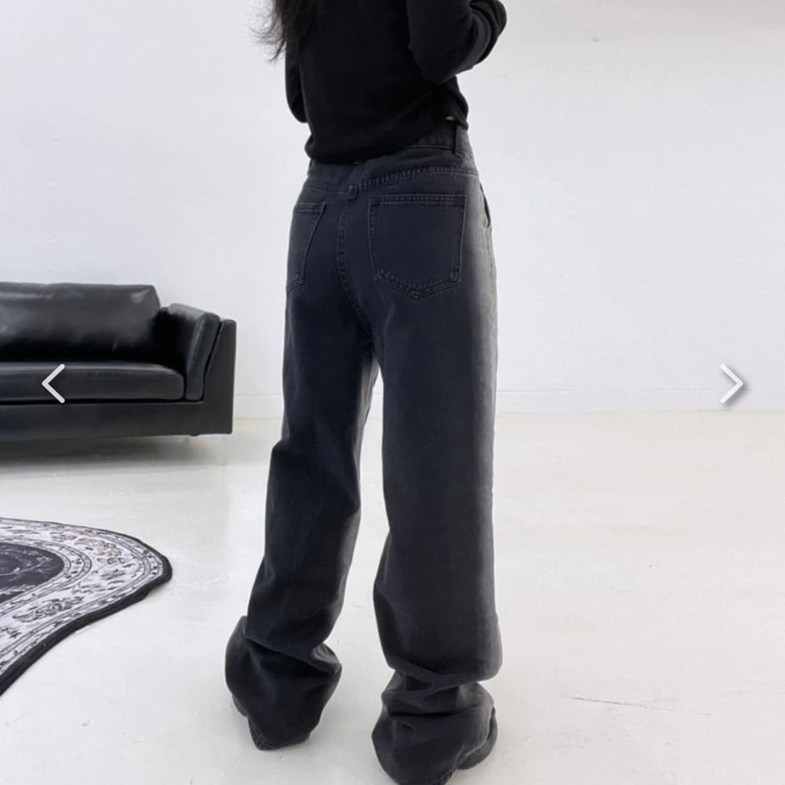 사이드워싱 스트레이트핏 블랙진 블렉데님 상품이미지5