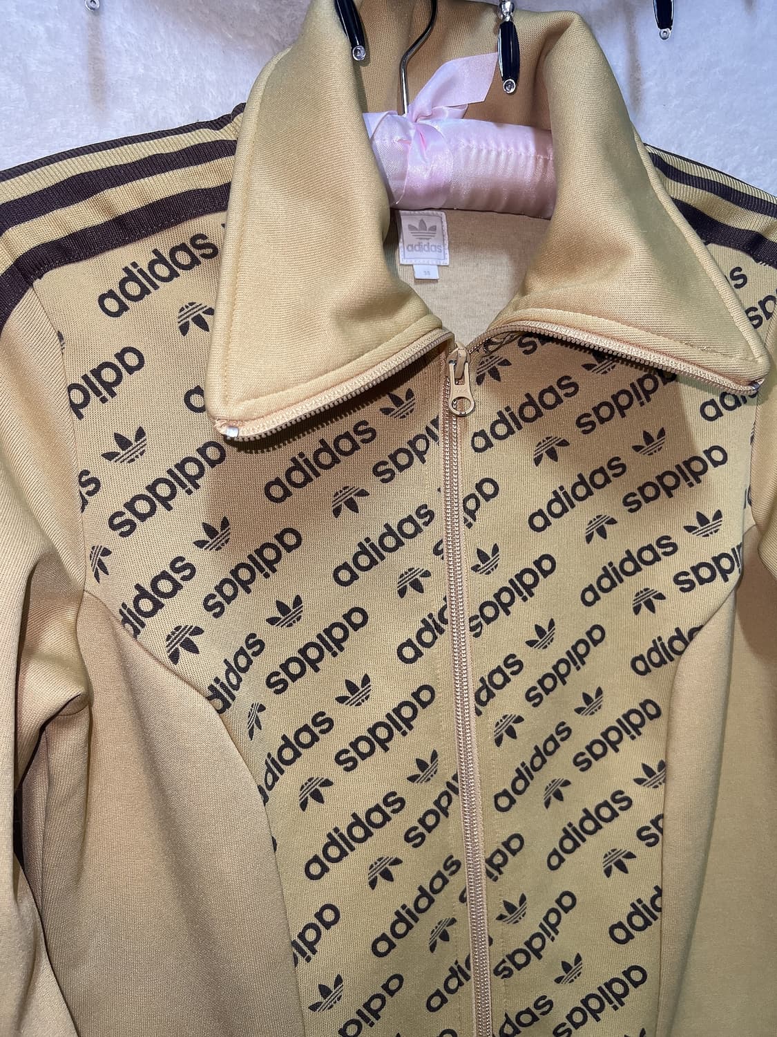 아디다스 베이지 브라운 져지 저지 집업 투웨이원피스 삼선 트랙 올드스쿨 상품이미지7