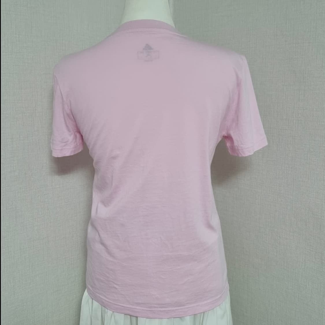 아디다스 연핑크 화이트 레터링 티셔츠 핑크  상품이미지4