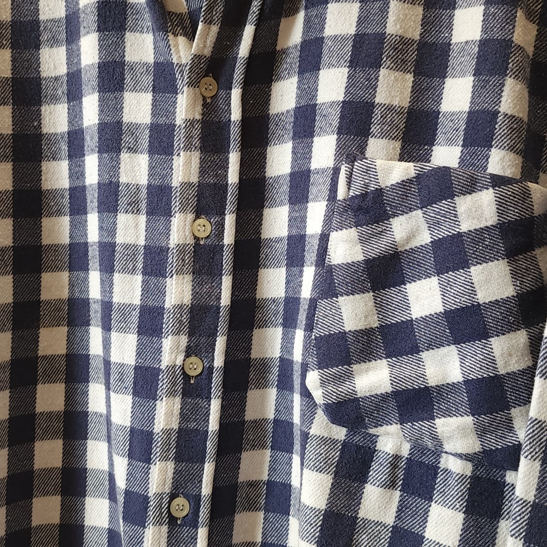 90s 아메리칸 빈티지 체크셔츠 헤비 플란넬 워크셔츠 빅체크 블루 xl 상품이미지6