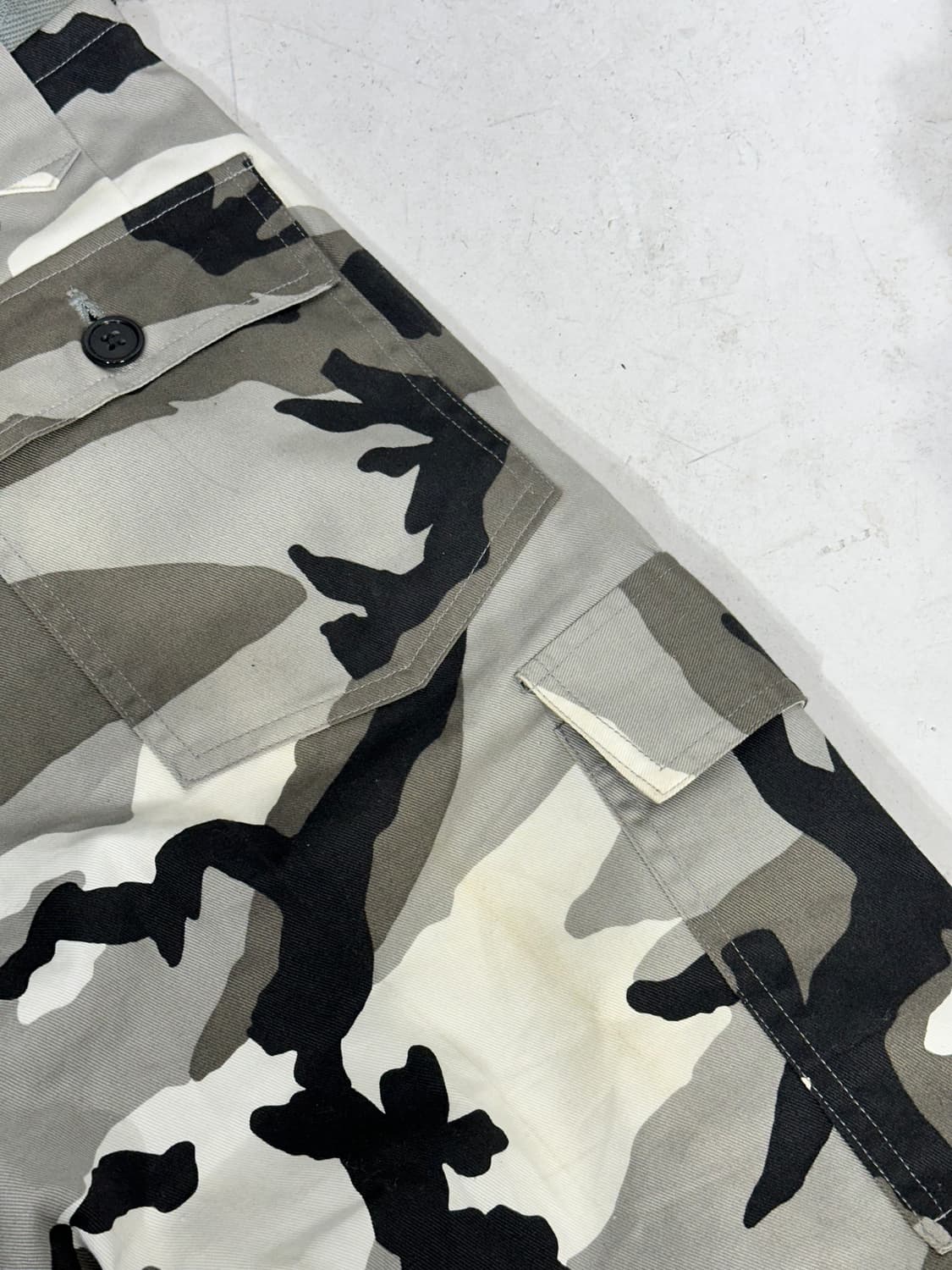 일본 빈티지 카키 밀리터리 카모 와이드 카고 팬츠 M 상품이미지6