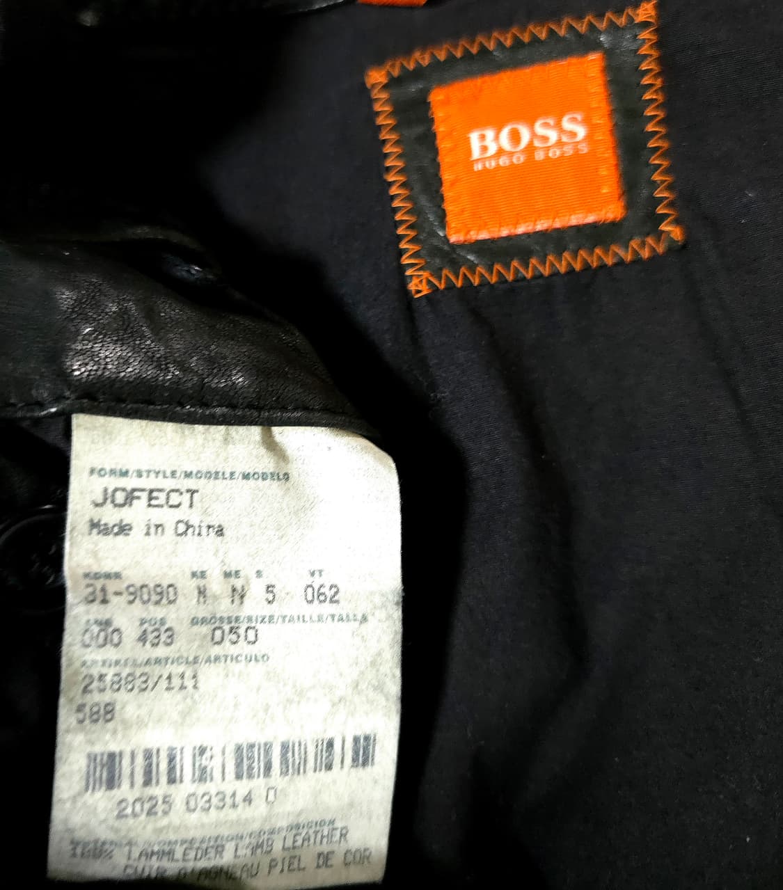 휴고보스 정품 남성 블랙 양가죽 싱글 라이더 가죽 자켓 레더자켓 105  상품이미지10