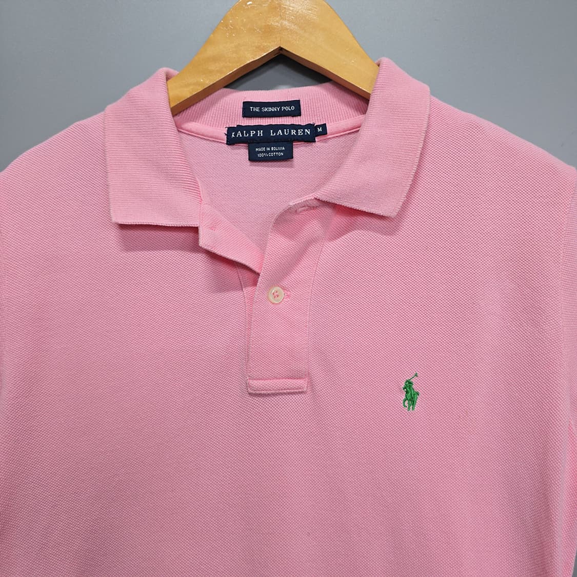 폴로 랄프로렌 핑크색 포니 로고 반팔 카라티셔츠 M 상품이미지2