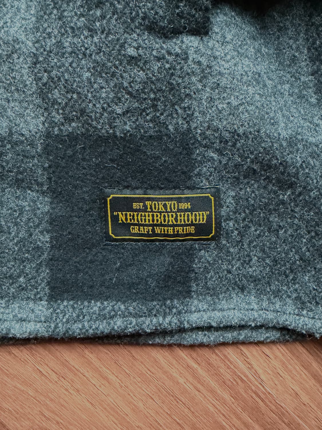 네이버후드 울 체크 하프집 셔츠 자켓 블랙그레이 M 상품이미지6