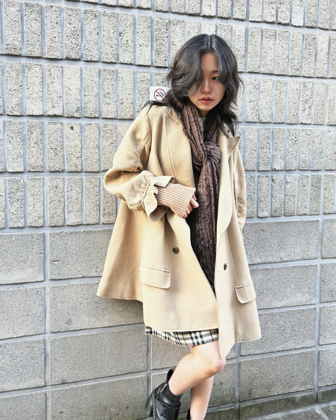 언더커버 드레이프 디테일 워머 더블 코트 상품이미지3