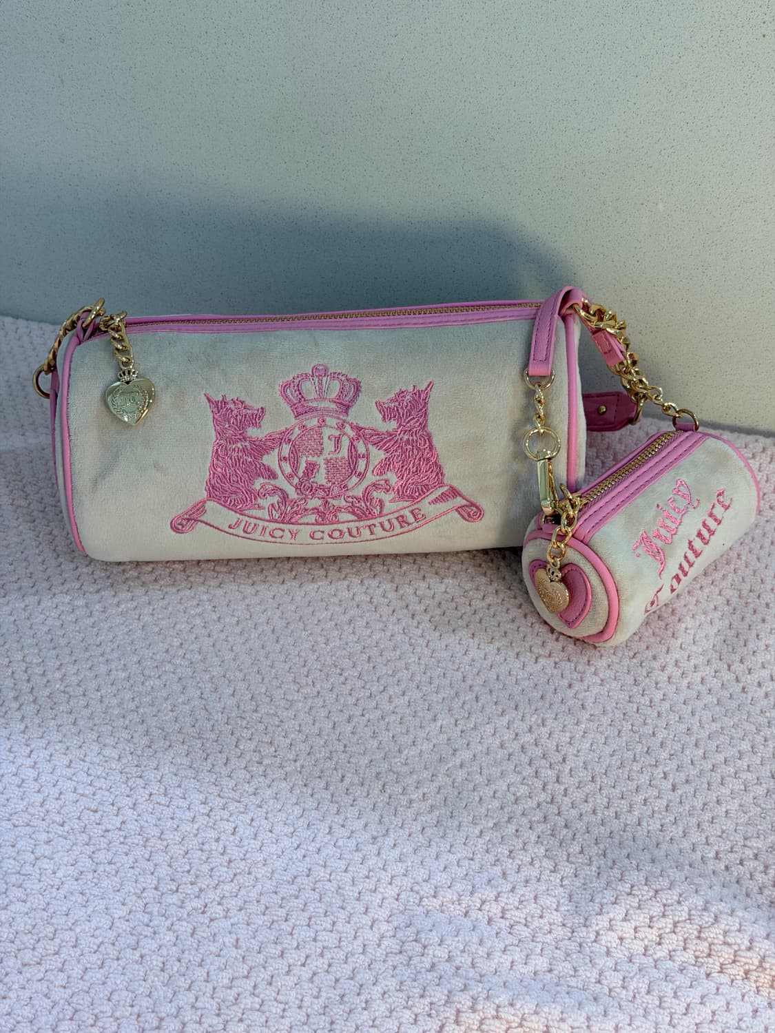 쥬시꾸뛰르 딸기라떼 테리독배럴백 베이비메탈클럽 베이비베어 빈티지 상품이미지1