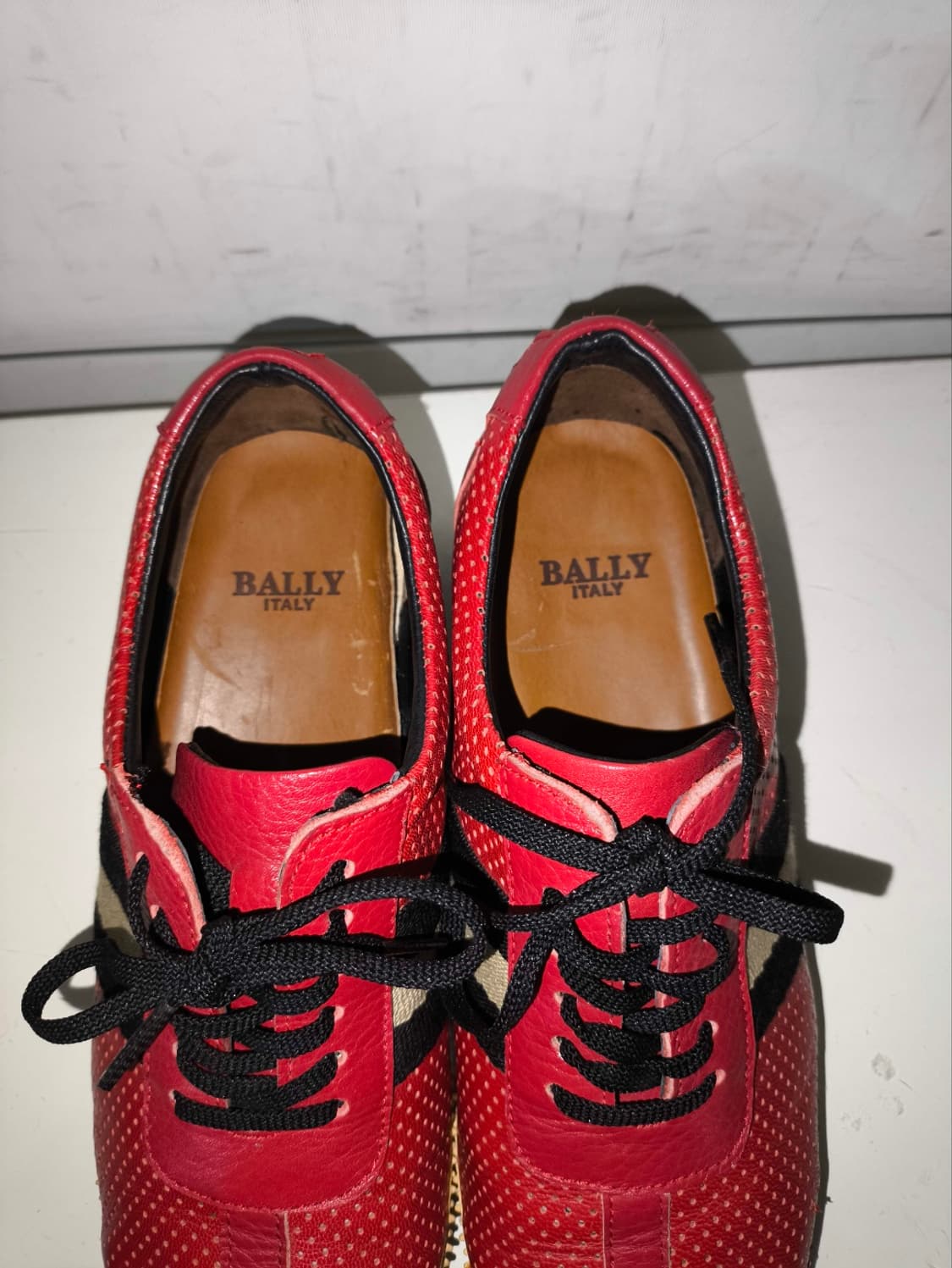 235mm 발리 핀도트 레드 스니커즈 레트로  상품이미지6