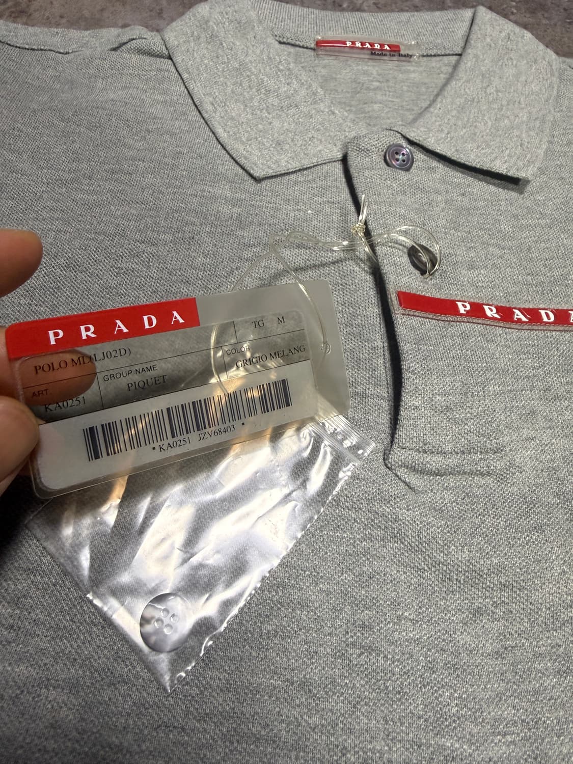 프라다 리네아로사 피케 티셔츠 M 새상품 풀구성  상품이미지5