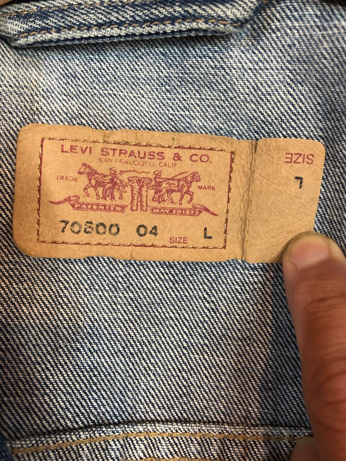 리바이스 00’s 70500 데님 트러거 청자켓 유럽판 상품이미지3