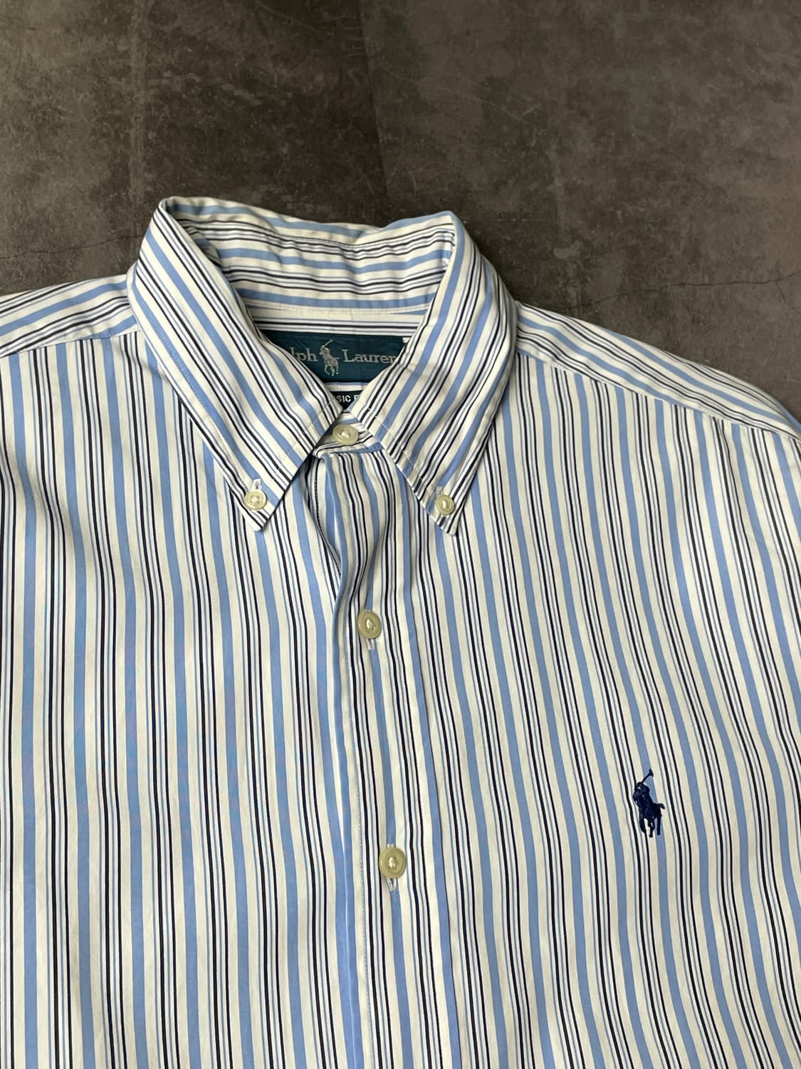RALPH LAUREN 랄프로렌 빈티지 블루 스트라이프 셔츠 상품이미지2