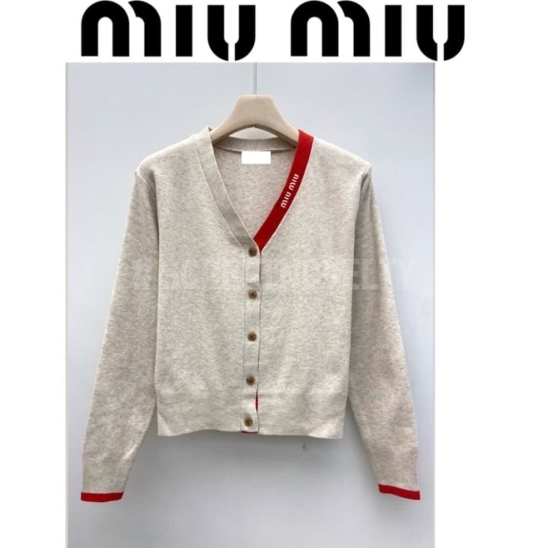 미우미우 한줄라인배색 가디건 상품이미지3