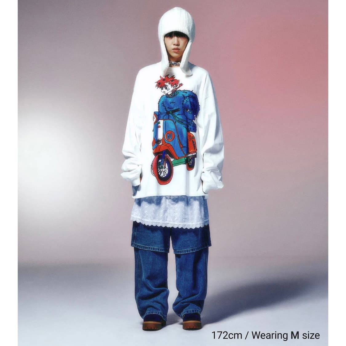 나이스고스트클럽 모토사이클 블루보이 빅빅 티셔츠 롱슬리브 긴팔티 M 상품이미지5