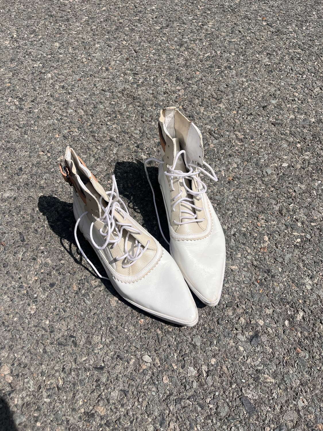 Y-3 adidas 콜라보 화이트 레더 스니커즈 부츠 상품이미지5