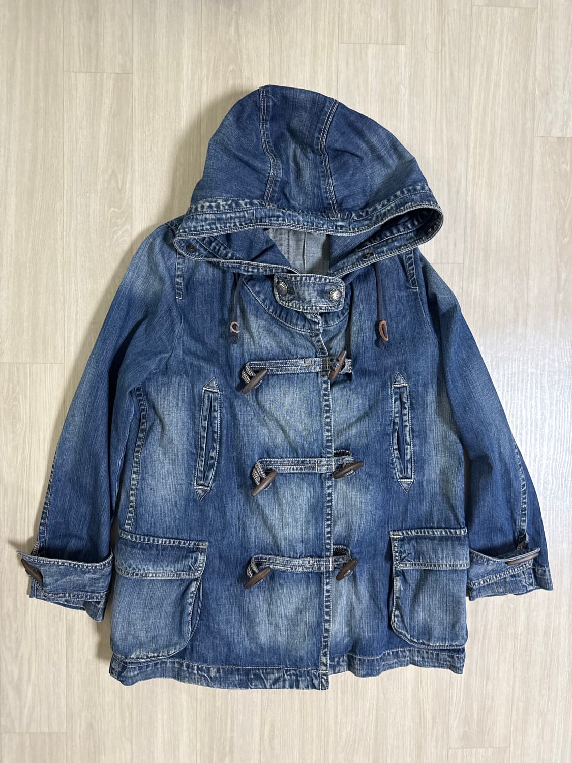 빈티지 데님 떡볶이 후드 자켓 상품이미지1