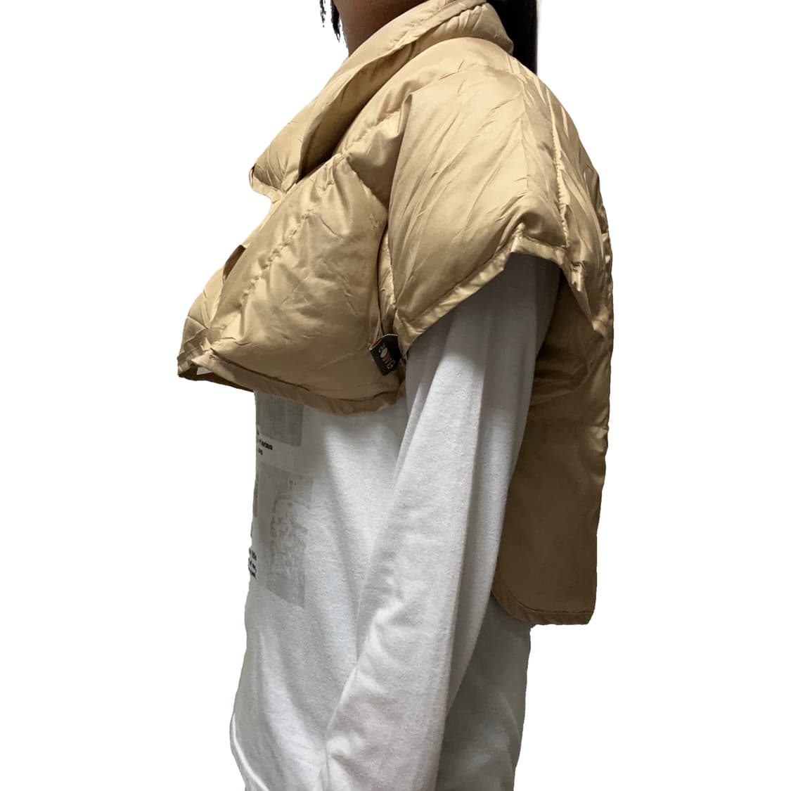 베이지 덕다운 볼레로패딩 상품이미지1