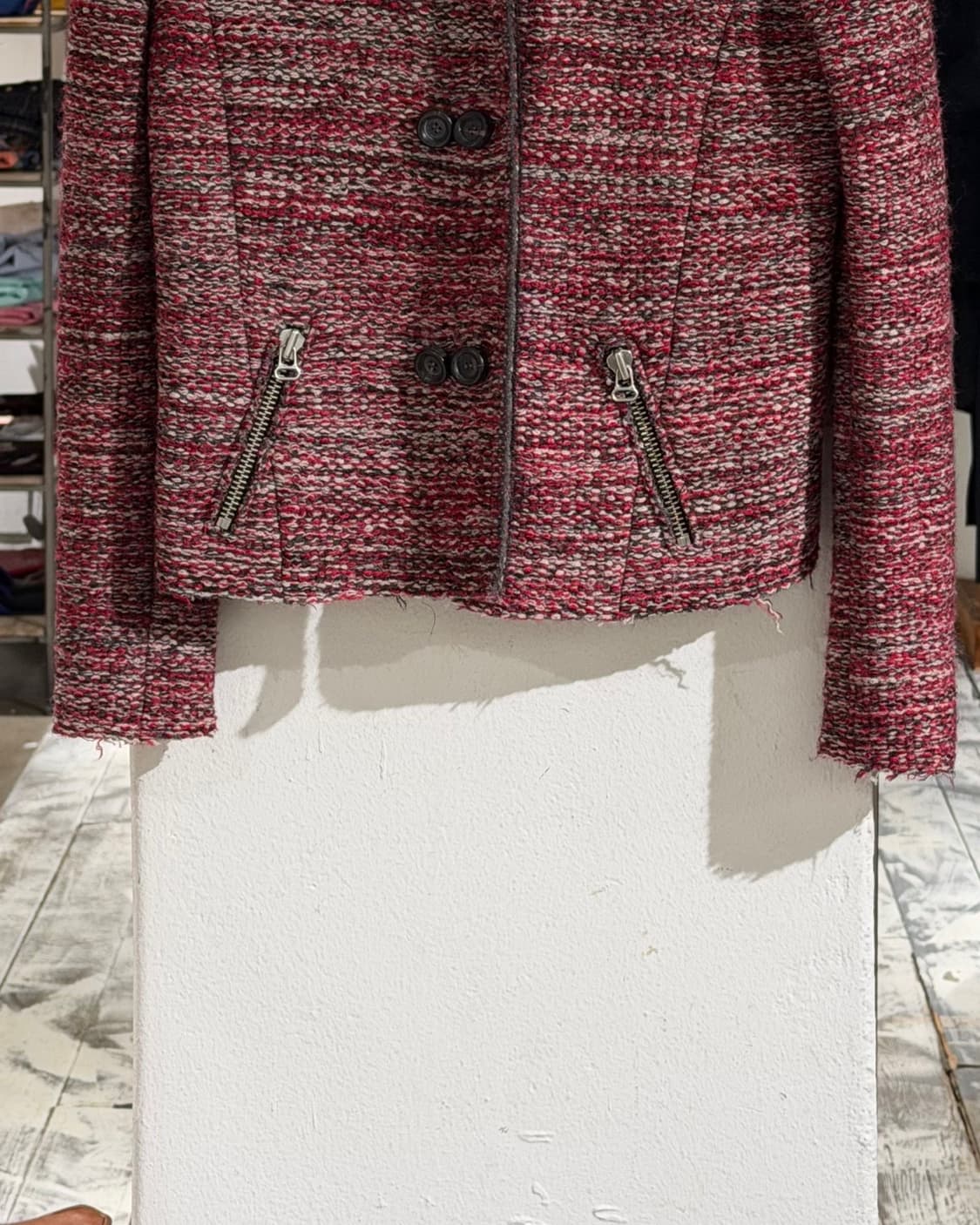 이자벨 마랑 레드 버진울 트위드 자켓 상품이미지5