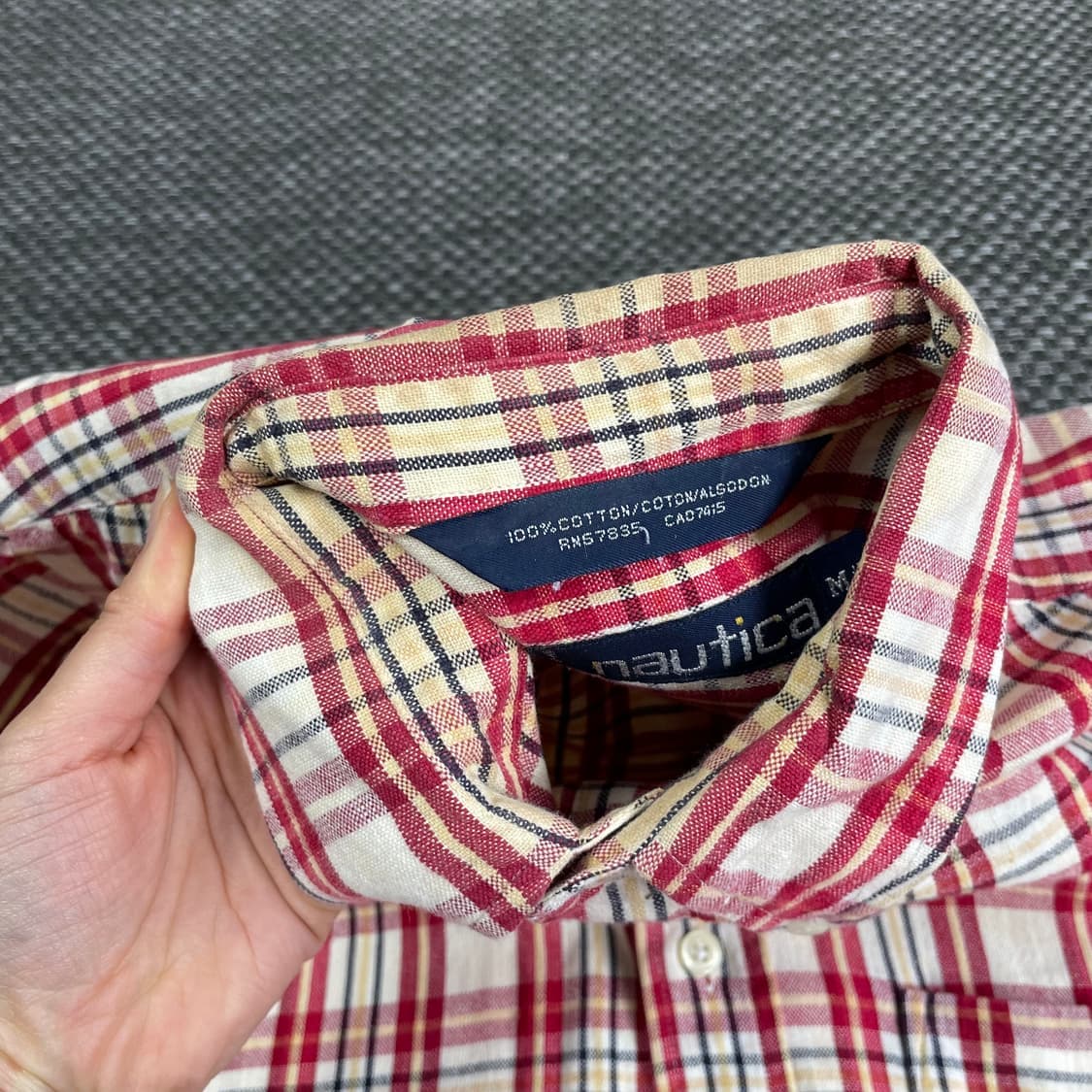 노티카 체크 원포켓 코튼 긴팔 셔츠 M 상품이미지5