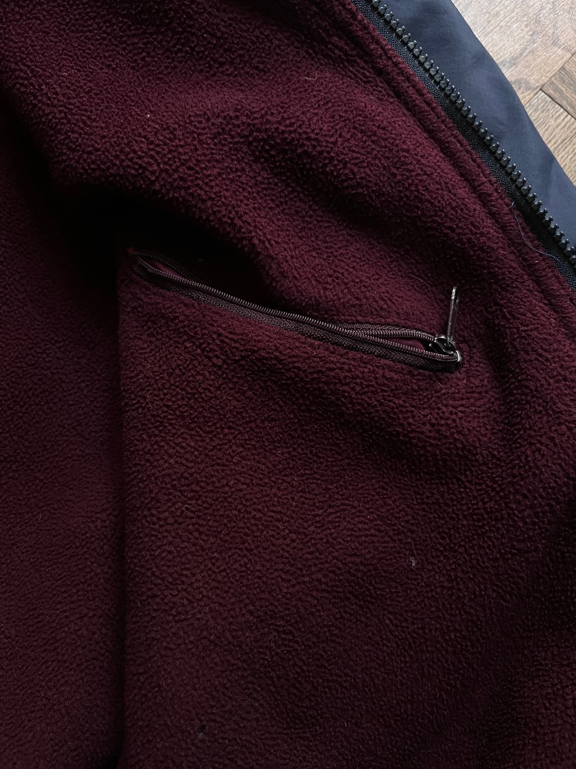 [L]90's 엘엘빈 USA 플리스 라이닝 네이비 웜업 자켓 상품이미지6