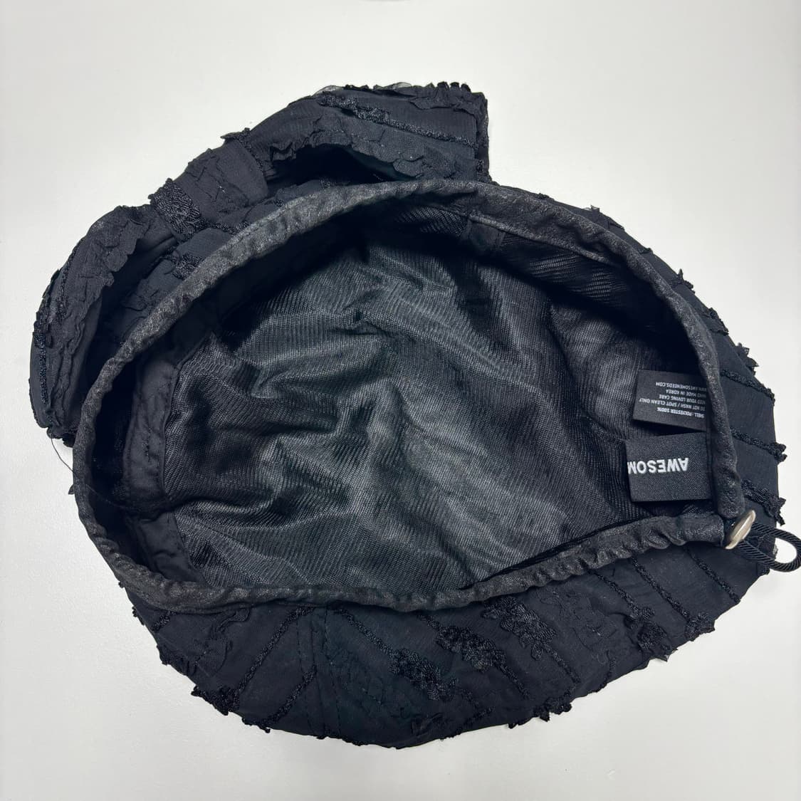 어썸니즈 BOWL BERET_RIBBON_STRIPE BLACK 상품이미지4