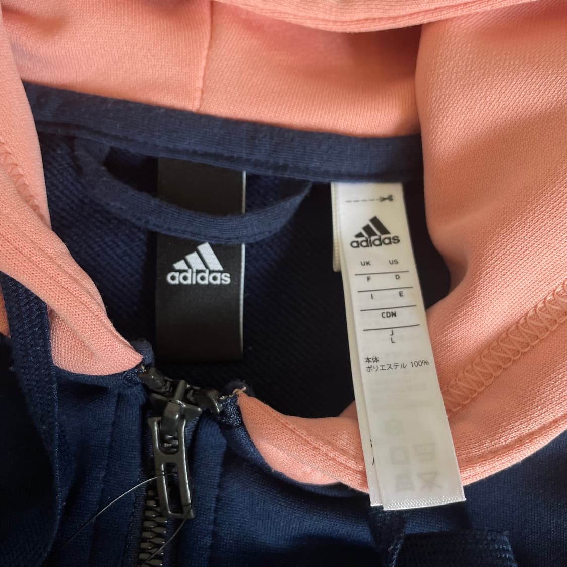 아디다스 네이비핑크 삼선 후드 상품이미지4