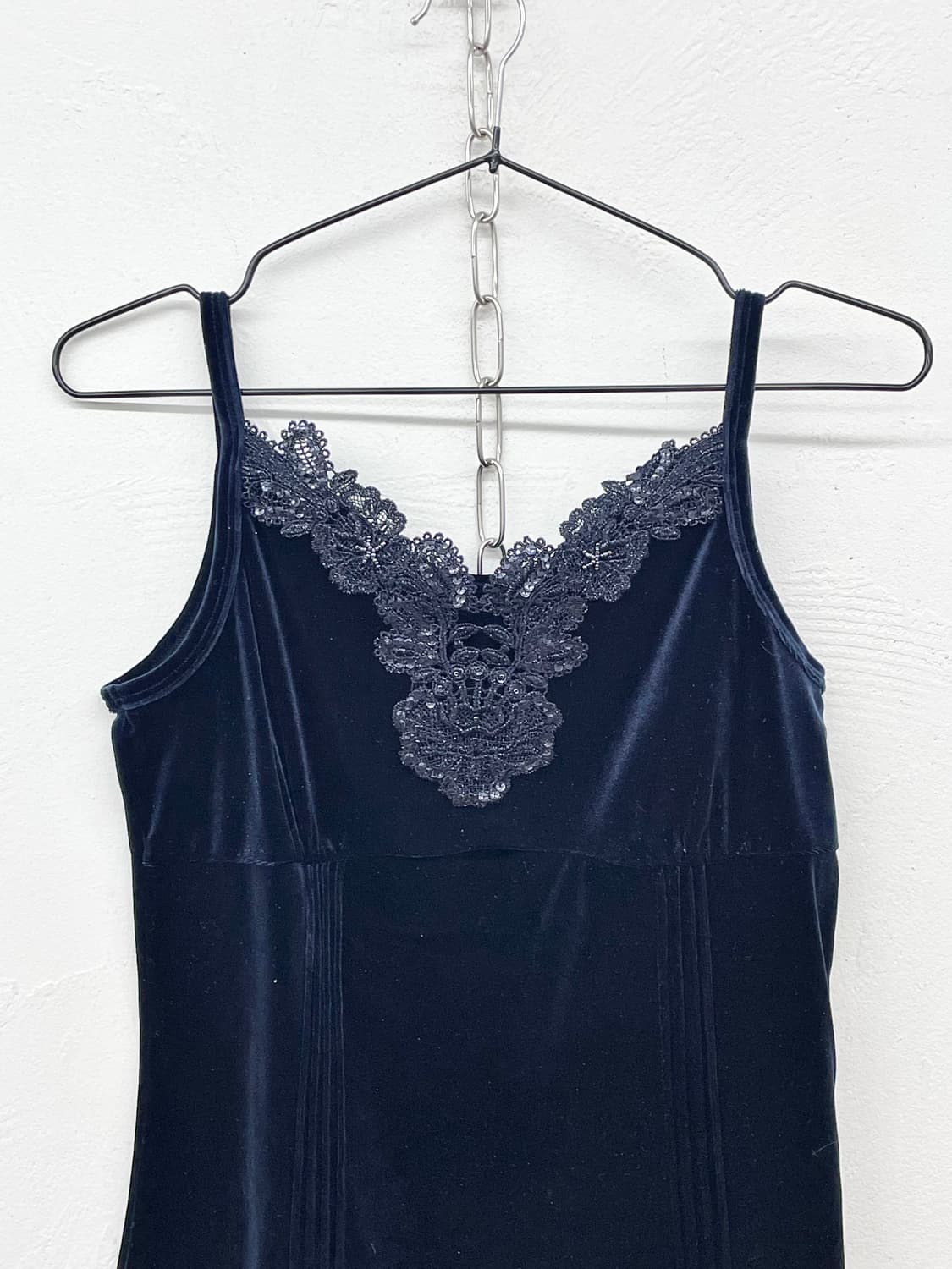 네이비 벨벳 레이스 슬립 상품이미지5